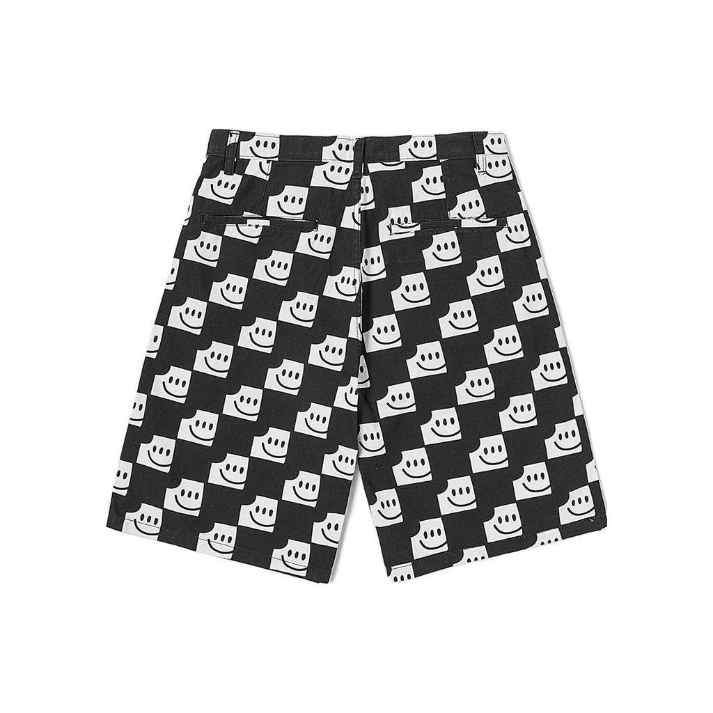 Vans OTW Asia Artist Collaboration RUN Edition Шорты со смайликами Шорты унисекс Черно-белые VN000EVTCAF