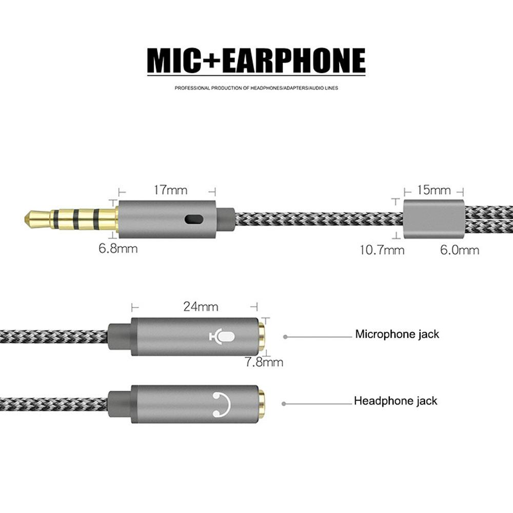 Cord Stereo Adapter Earphone 3.5 Mm Cable Cord Adapter Y Splitter Audio Cable Digital Cables