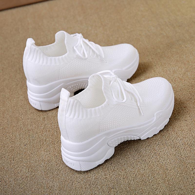 Новые повседневные спортивные кроссовки с внутренней танкеткой, дышащая сетка, толстая подошва, папины кроссовки