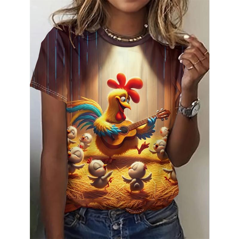 Hamster Hedgehog Cat Pattern T Shirt For Women Funny 3D Printed Short Sleeves Summer Loose T-Shirts O-Neck Tops Tees Streetwear