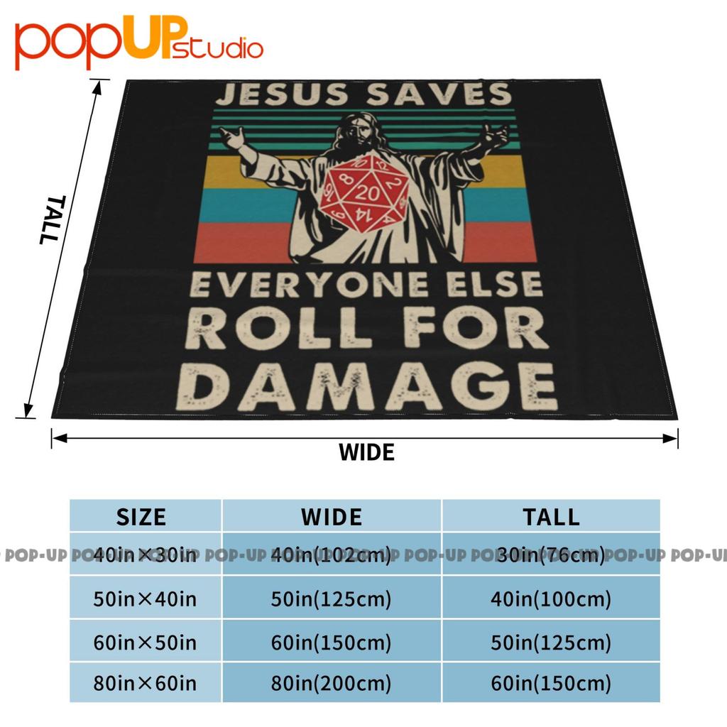 Jesus Saves Everyone Else Roll For Damage Ultra-Soft Blanket Quilt Winter Sofa Cover Bed Covers