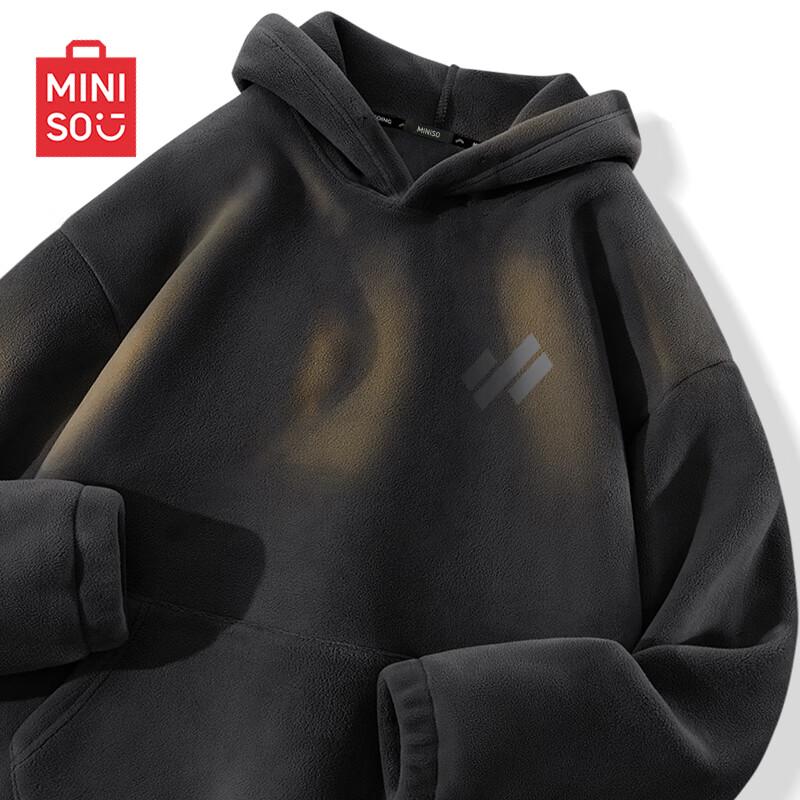 MINISO Men's Heavy Fleece Lined Hooded Sweatshirt
