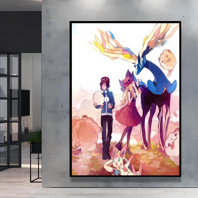Hot Anime Poster Pokemon Akari Arceus Cartoon Character Picture High Quality Canvas Children's Room Home Decoration Paintings
