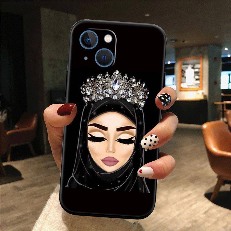 Islamic Muslim Girls Hijab New High-End Shell Phone Case for iPhone 16 15 14 13 12 Pro Max Plus Mini