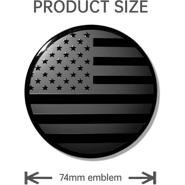 Front Hood Rear Trunk n Flag Emblem Fits for BMW X3 X5 X6 X7 3 4 5 6 7 8 Series (Black, 74mm)