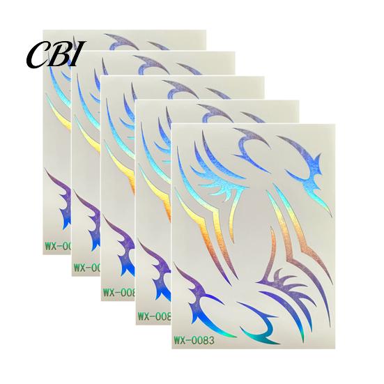 Temporary Body Art Decals 5 Sheets Holographic Lightning Tattoos, Waterproof Flash Tattoo Stickers Stickers, Full Color for Festival Party Easy Apply