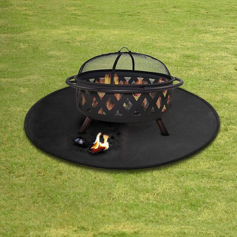 Heat-proof Fireplace/Fire Pit Pad Oil-proof Flame Retardant Mat Camping Fireproof Cloth BBQ Grill
