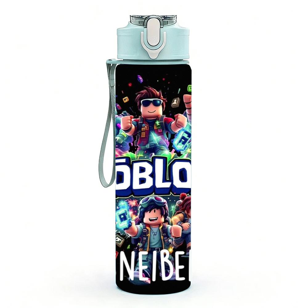 1PC Roblox Sneider Character Collage Poster 750ml Color Plastic Water Bottle Leakproof Flip Straw Lid For Sports Office Home Use