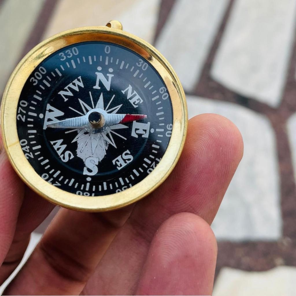 Antique Brass Pocket Compass Nautical Vintage Maritime Gift For Him And Her