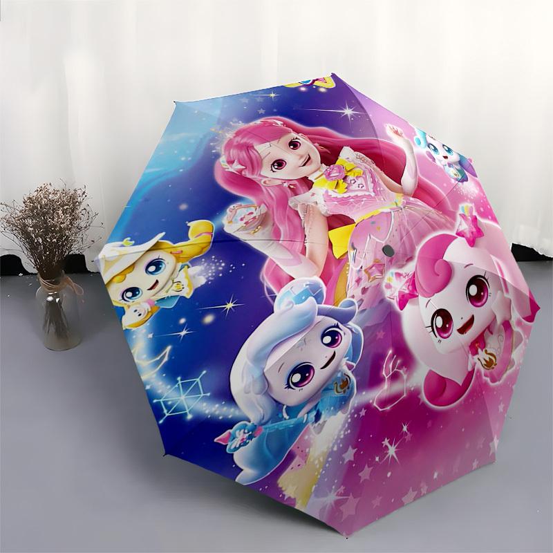 Fairy Tale, Fantasy World Themed Automatic Opening and Closing Umbrella, Compact Travel Umbrella, Lightweight and Portable, Suitable for Bea