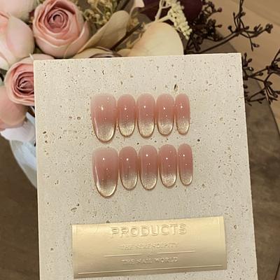 Ручная работа Ежедневный Универсальный Нюдовый Пудровый Градиент Золотые Кошачьи Глаза Мерцающая Звезда-съемная Носимая Броня