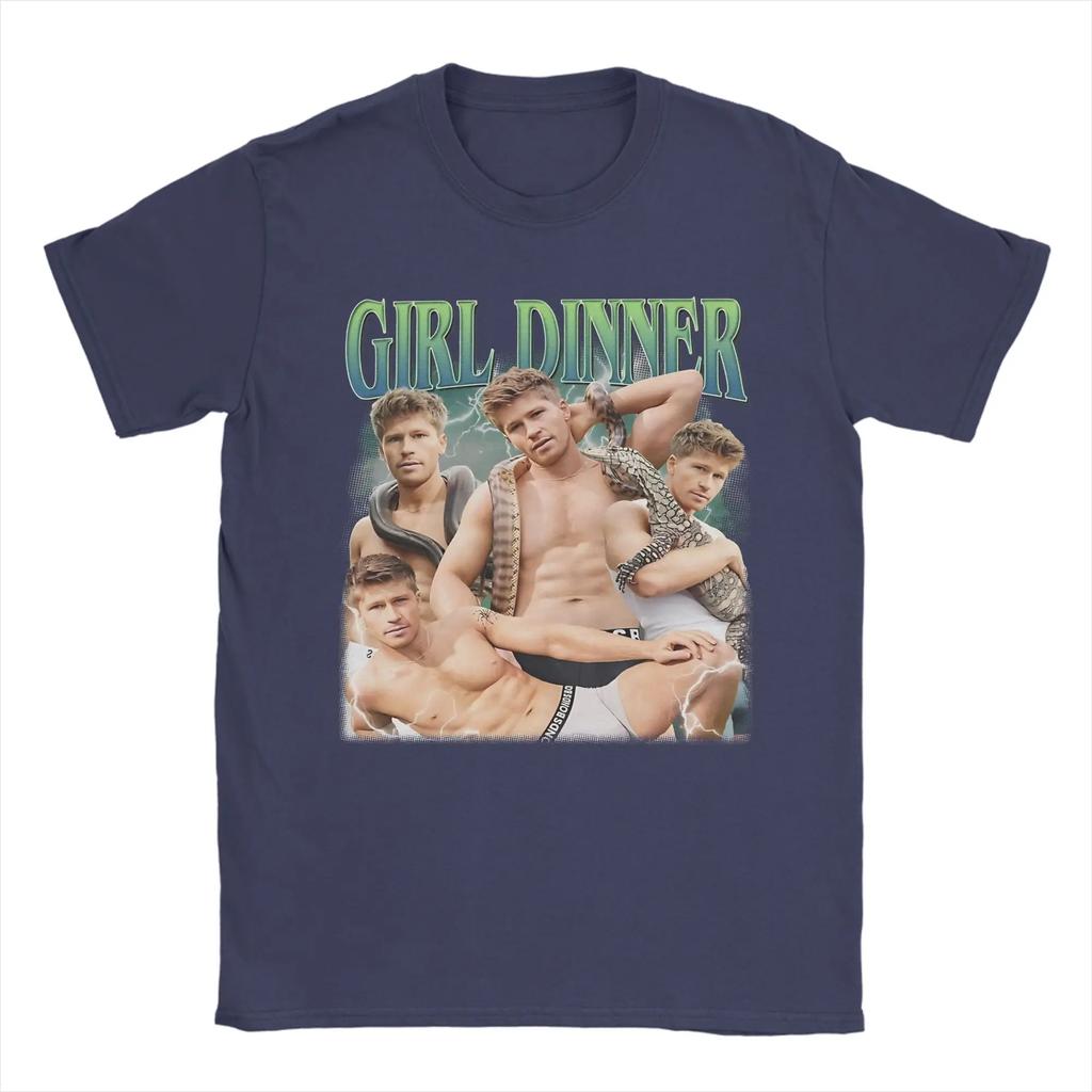 Футболка Robert Irwin Girl Dinner Мужская Женская Винтажная Хлопковая Футболка С Круглым Вырезом С Коротким Рукавом Футболки Подарок на День Рождения Топы