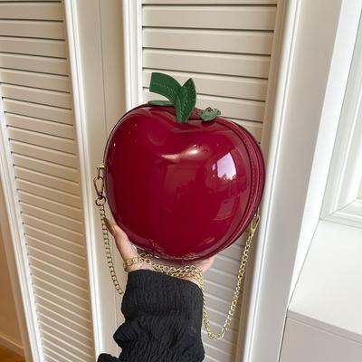 Кошелек для монет Фруктовая форма Сумка на цепочке Большая вместимость Однотонная кожаная круглая сумочка Водонепроницаемый полиэстер Кошельки и сумки