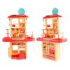 Kids Kitchen Playset Realistic Sound Light Spray Sink Role Play Kitchen Toys Pink for 3 to 8 Years
