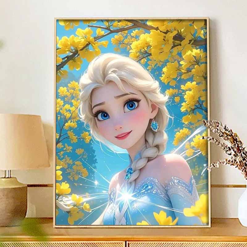 Disney Алмазная живопись 5D круглый бриллиант полный бриллиант Эльза ручная работа наклейка, картина для домашнего декора