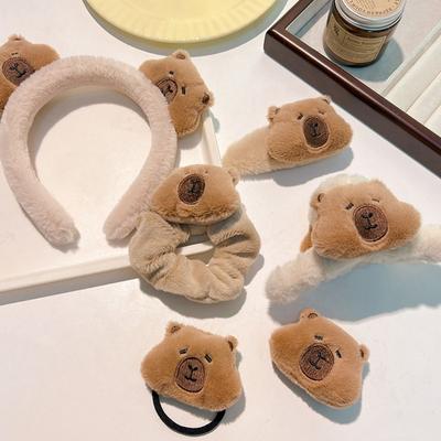 Эластичные аксессуары для волос с капибарой Мультяшный зажим для волос Новая заколка Женские