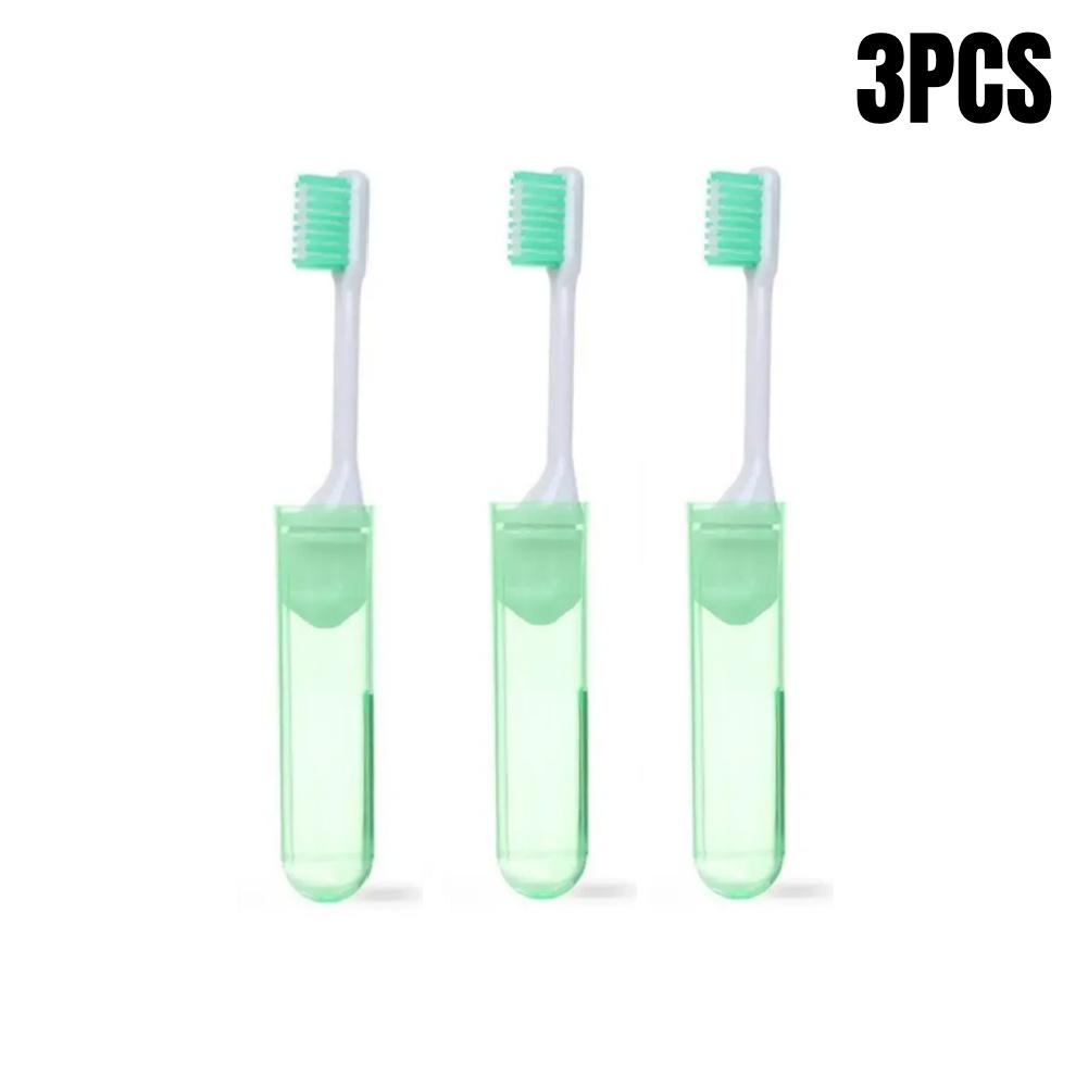 3 шт. портативная складная зубная щетка для путешествий с супер мягкой щетиной, складная зубная щетка для путешествий, кемпинга, пешего туризма, отдыха на природе, легко брать с собой зубную щетку