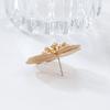 Elegant Floral Alloy Earrings Women With Pearl Accents Gold Stylish Statement Jewelry