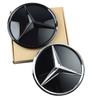AJBR2 3d Chrome Black Star Logo Car Front Grille Emblem Mercedes Benz W205 W212 W207 A B C E SLK GLK CLA CLS Viano GL ML R Class