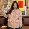 Осенне-зимняя модная женская пуховая хлопковая куртка с пуговицей из рога быка, в корейском стиле, короткая, с лацканами