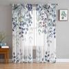 Abstract Sage Green Leaves Branches Sheer Curtains for Living Room Decoration Window Curtain Kitchen Tulle Voile Organza Drapes