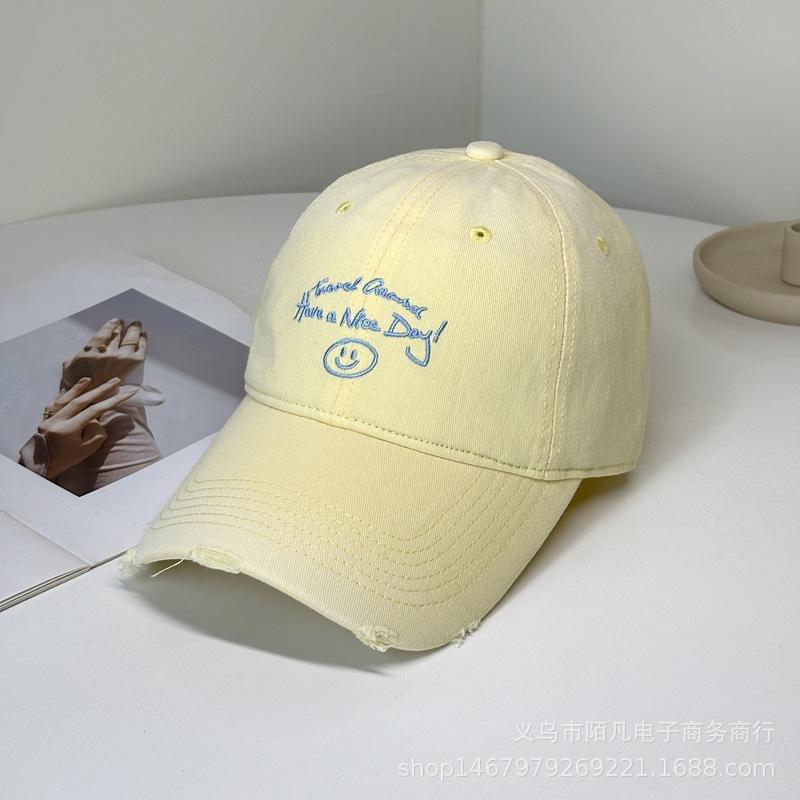 Letter embroidered baseball cap children's summer versatile simple sun hat showing face small holes peaked cap men