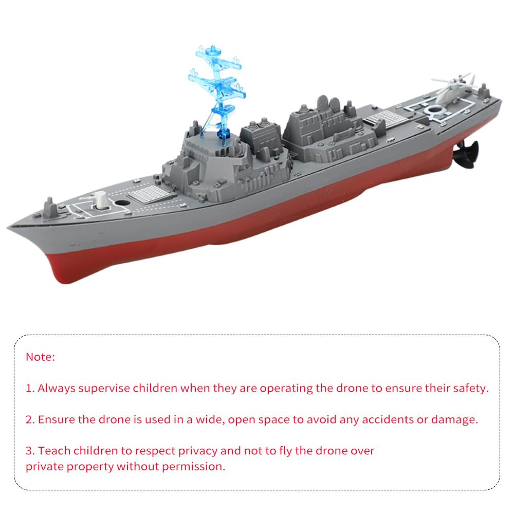2.4G Remote Control Boat Waterproof High-Speed Simulation Ship Warship Model Rechargeable Mini