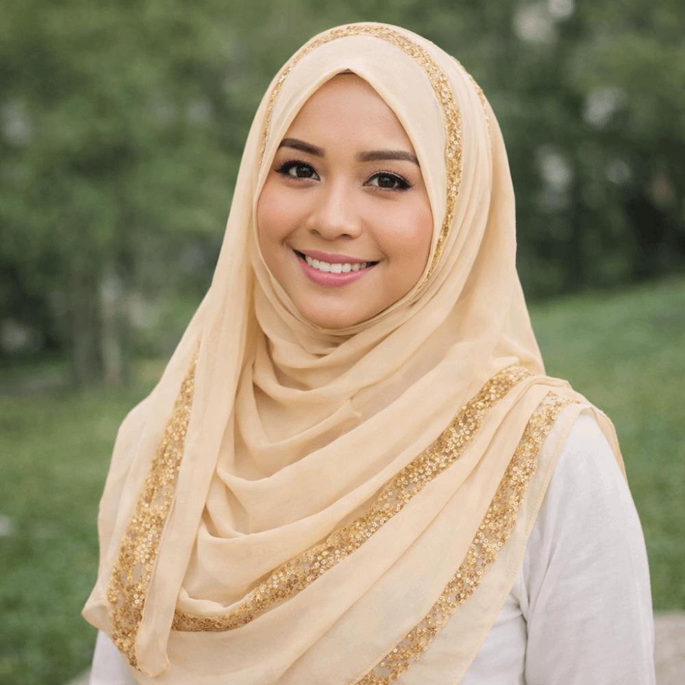 Multicolor Chiffon Headscarf Chiffon Material Malaysian Scarf Trendy Women Headwear Gift