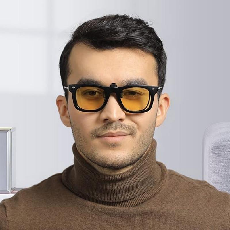 Неполяризованные мужские поляризованные солнцезащитные очки с откидной линзой для женщин, очки ночного видения для вождения, антибликовые, винтажные, квадратные, с клипсой для рыбалки