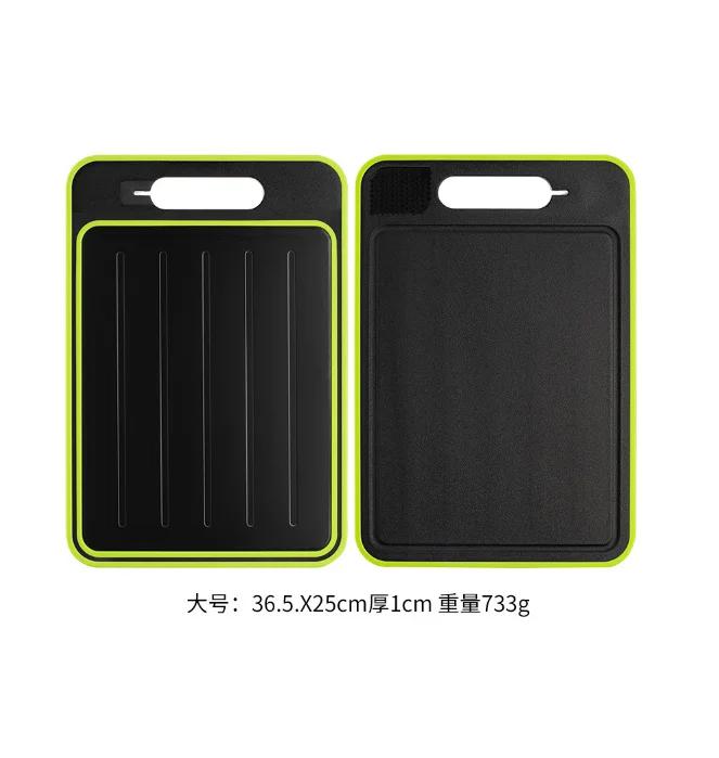 Двусторонняя разделочная доска с функцией размораживания, разделочная доска для кухни, шлифовальная разделочная доска с точилкой для ножей