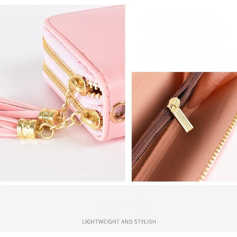 Wallet Korean version for women, long and large capacity handbag, small daisy double-layer zipper simple phone bag