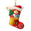 Christmas Socks Santa Claus Red Hanging Ornament Acrylic Decorative Keychain Pendant Xmas Stockings Wall Decoration