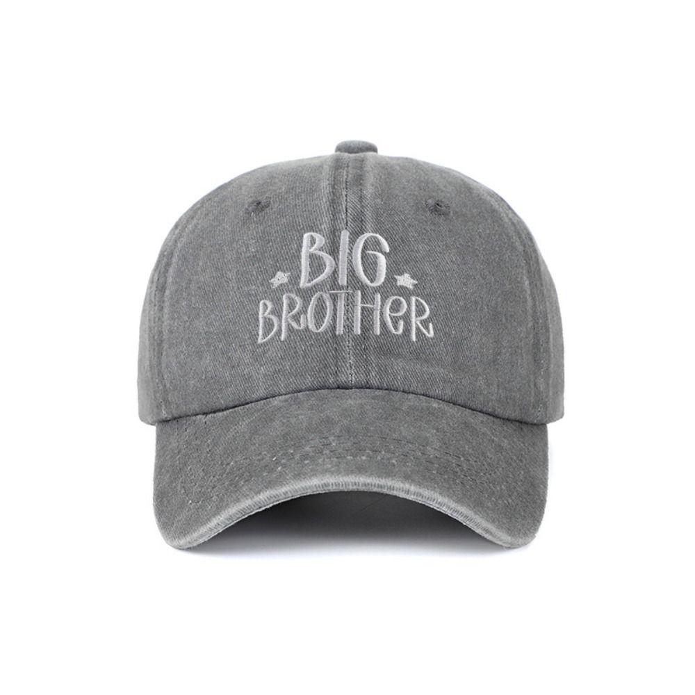 Fashion Washed Cotton Big Brother Big Sister Caps Adjustable Vintage Siblings Baseball Hats Breathable Dad Hat Gifts