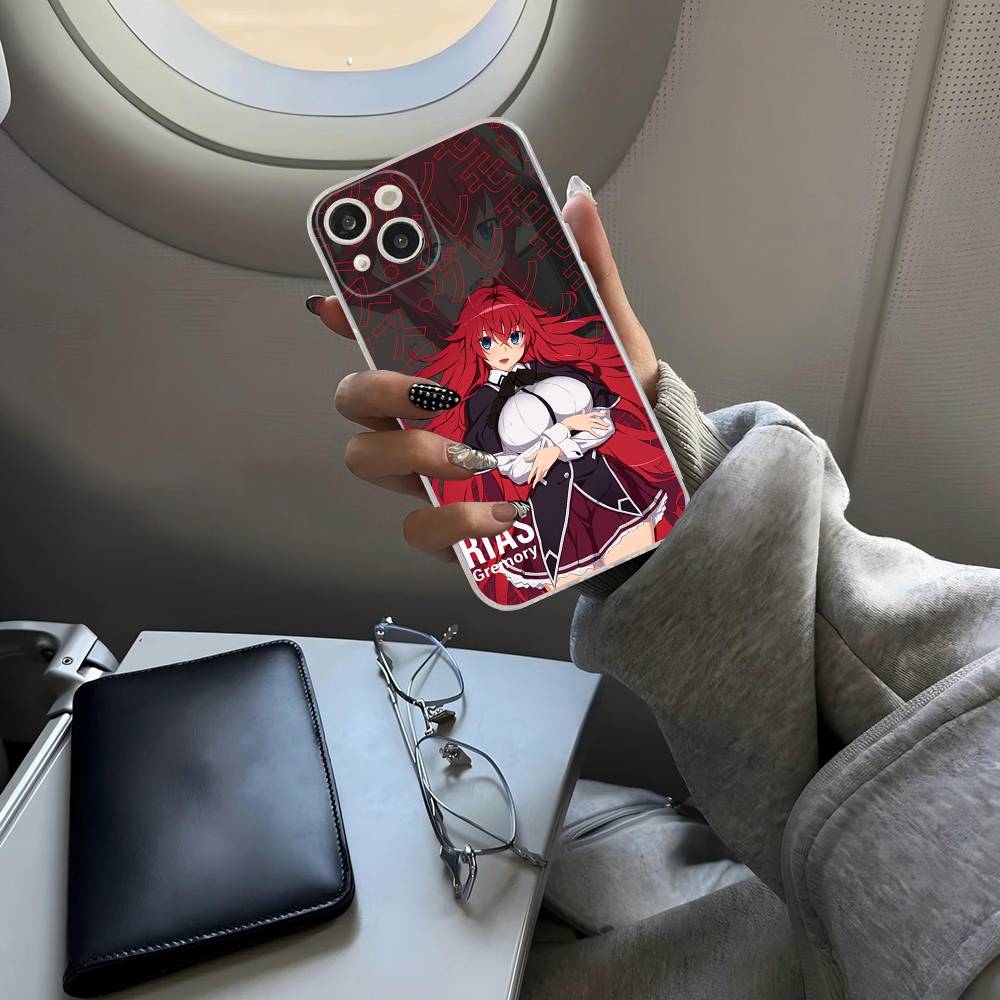 DXD Rias Gremory Mobile Cell For iPhone 11 12 13 14 15 16 17 Pro Max Plus 13 Mini Silicone Soft Transparent Back