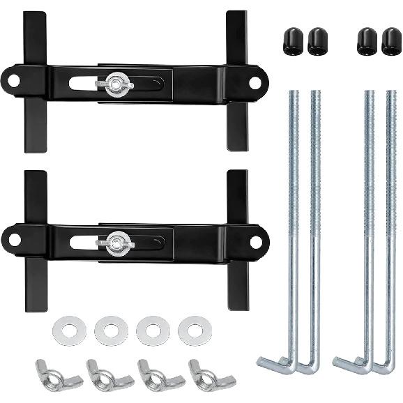 Ampper Battery Hold Down Clamp, Stainless Steel J Hook Battery Hold Down Bracket Bolts (2 Sets, Bolt Length 10 in)