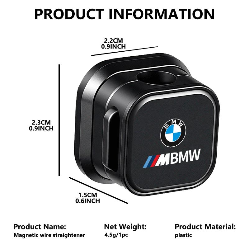 BBKL3 Magnetic Charging Cable Holder Adhesive Wire Keeper Cord Organizer For BMW M Performance E36 E46 E60 E90 E91 E92 E93 F30 F20