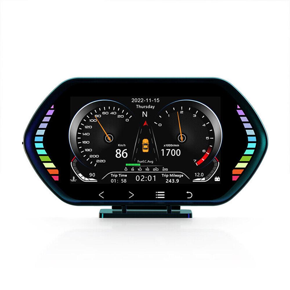 4,5-дюймовый автомобильный OBD2 HUD GPS-дисплей с ЖК-дисплеем, детектор наклона, измеритель наклона