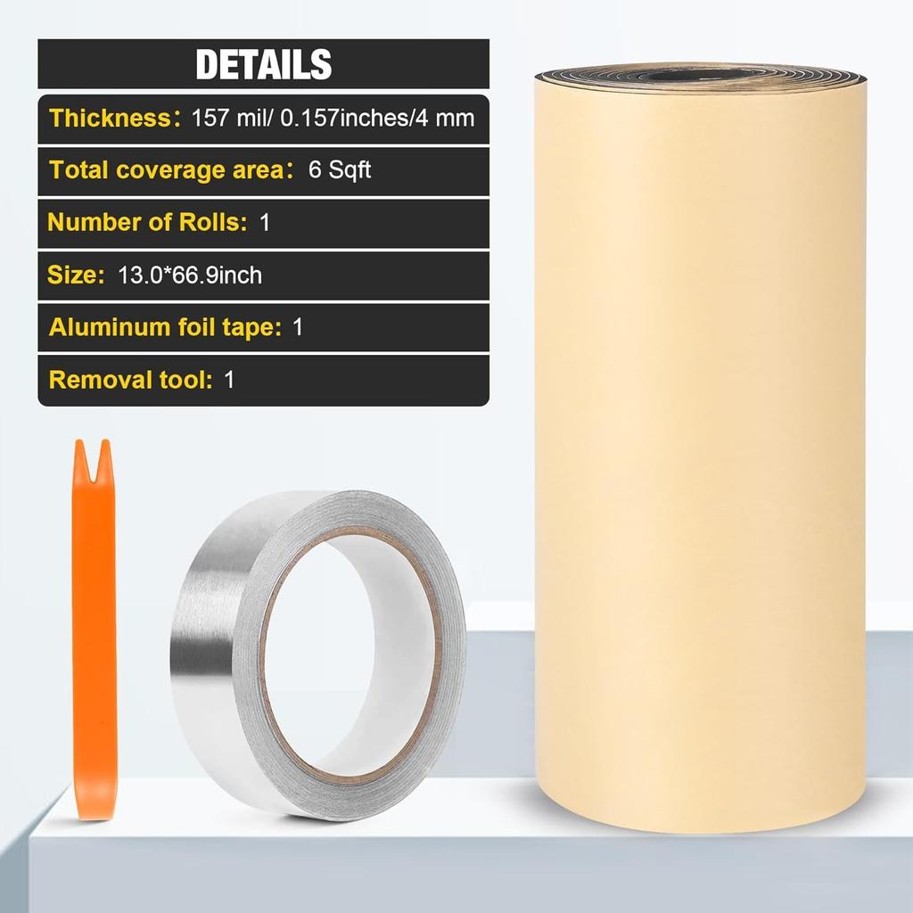 Sound Deadening Material 157mil (4mm) 6sqft Adhesive Sound Dampening Foam 6sqft