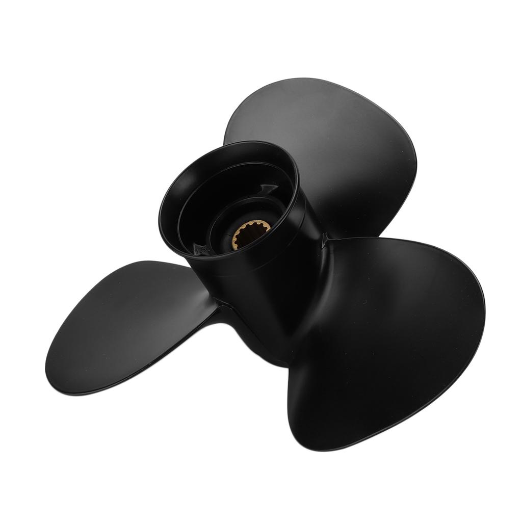 12 1 4in Boat Propeller 3 Blades Aluminium Alloy 13 Tooth Corrosion Resistance Replacement for Outboard Engines 25‑70HP