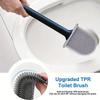 Silicone Toilet Brush Wc Cleaner Toilet Brush No Dead Toilet Cleaning Brush Flat Head Flexible Soft Bristles Brush with Holder