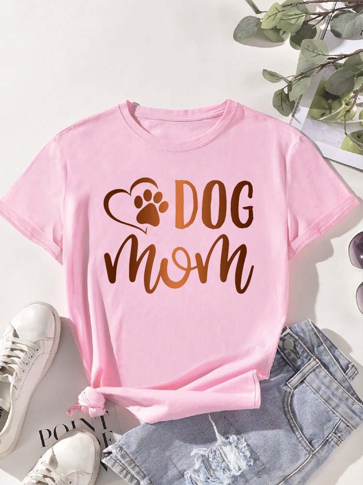 Трендовые женские футболки с принтом «Trend Dog Mama», модные футболки с мультяшным графическим принтом, одежда, женская футболка, короткий рукав, повседневные футболки