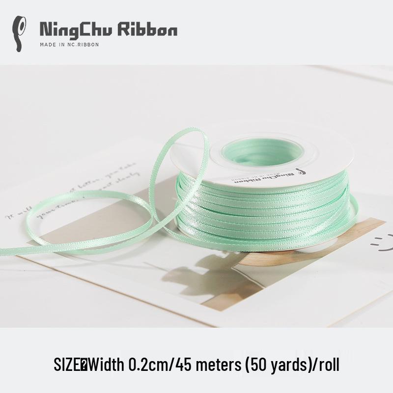 Двусторонняя атласная лента 2 мм для закладки, свадебных бантов и подарочной упаковки