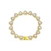 Shiny Love Shape Rhinestone Bracelet Zinc Zinc Zinc Alloy Tennis Chain Choker Valentine's Day Necklace  Gift