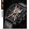 CRRJU New Leather Strap Men's Watch 2313 Watch Simple Business Personality Men Fashion Waterproof