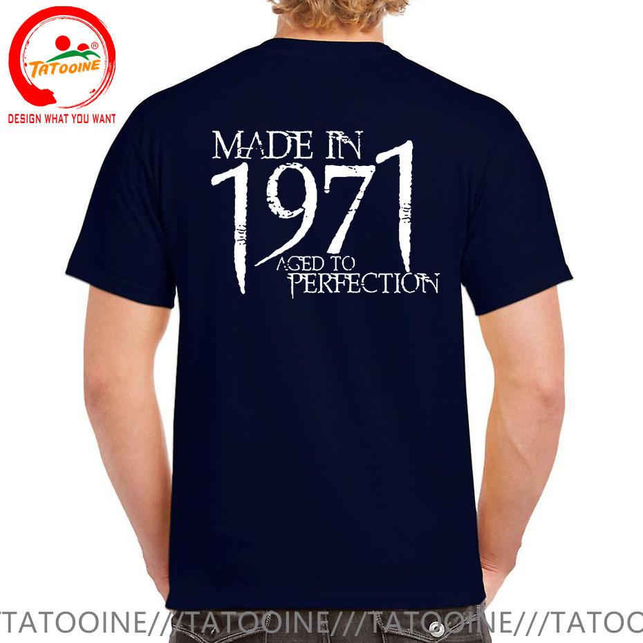 Рожден в 1971 году Большой размер 5xl 6xl Футболка Унисекс Футболка Мужская Летняя Сделано в 1971 году Выдержана до совершенства Футболка Унисекс Подарки на День Рождения Футболка