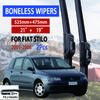 For FIAT Stilo 2001-2006 Car Windshield Wiper U-type Soft Rubber Frameless Bracketless Car Wipers 21"+19"