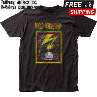 Bad Brains Потертая футболка Capitol Мужская Лицензированная Рок-н-ролл Музыка Новая Черная Унисекс Футболка