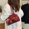 Винтажные женские деловые сумки через плечо, простые женские сумки для поездок на работу, женская сумка из искусственной кожи, подмышечная сумка, бордовые большие сумки-кошельки