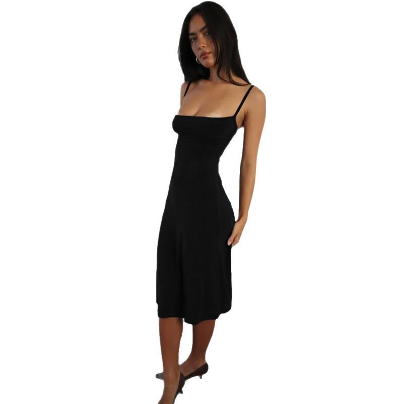 Womens Solid Color Sleeveless Slim Fit Bodycon Slip Dress Pure Desire Style