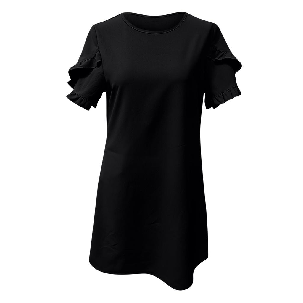 Женские модные повседневные пляжные свободные прямые платья с коротким рукавом